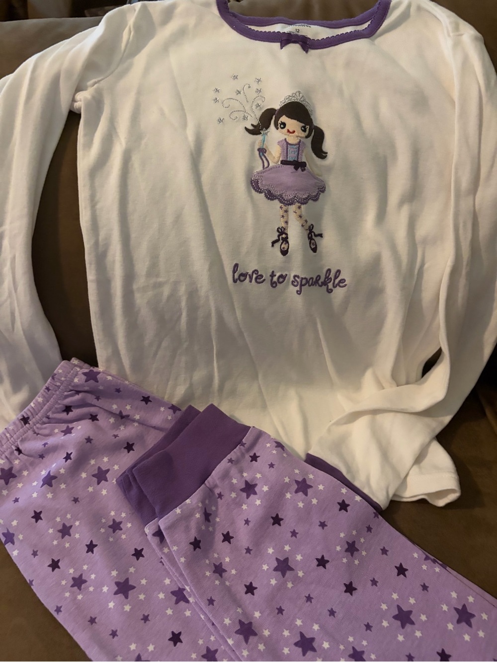 Gymboree White and Purple Ballerina Pajama Set